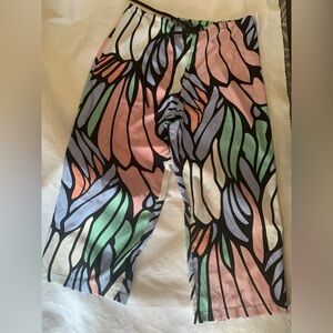 Natori Print Pajama Bottoms Multicolor Papillion  Womens Size L Pants R76110 NWT